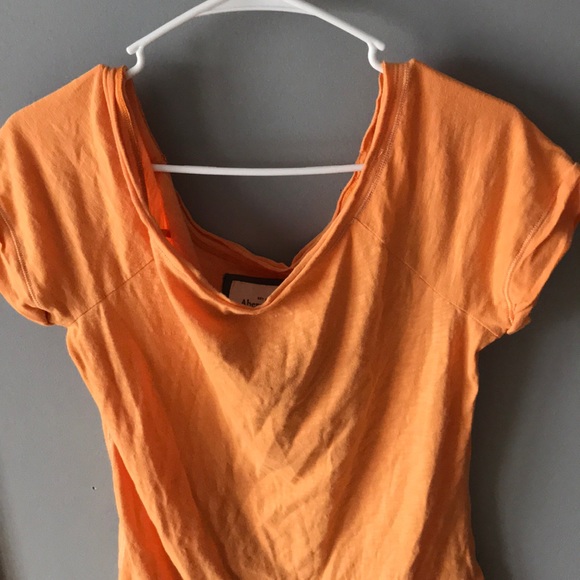 Abercrombie & Fitch Orange boat neck top - Picture 2 of 5